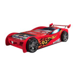 Lit voiture rouge effet bois 90x200 Lit voiture rouge effet bois 90x200