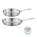 Lot 1 pole inox 28cm, 1 sauteuse inox 24cm, 1 pierre d'argent citro