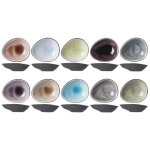 Lot de 10 coupelles ovales en grs, multicolores, 6, 9x5, 9 cm