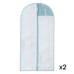 Lot de 10 x 2 housses pour vtement blanc et bleu - h120 cm