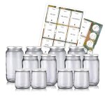 Lot de 12 bocaux de 3 tailles avec étiquettes épicerie Lot de 12 bocaux de 3 tailles avec étiquettes épicerie