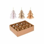 Lot de 12 pendentifs pour arbre de nol en papier 3 couleurs assorties