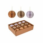 Lot de 12 pendentifs pour arbre de no�l en papier 3 couleurs assorties