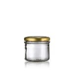 Lot de 12 verrines en verre 130 ml avec couvercles or