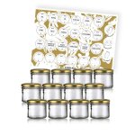 Lot de 12 verrines en verre 130ml avec tiquettes  pices