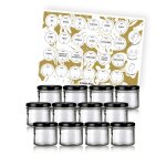 Lot de 12 verrines en verre 130ml avec tiquettes  pices