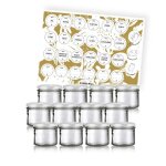 Lot de 12 verrines en verre 130ml avec tiquettes  pices