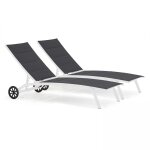 Lot de 2 bains de soleil en aluminium blanc Lot de 2 bains de soleil en aluminium blanc