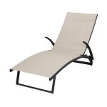 Lot de 2 bains de soleil en aluminium lin