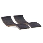 Lot de 2 bains de soleil en rsine tresse chocolat