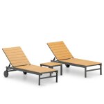 Lot de 2 bains de soleil + table d'appoint