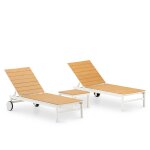 Lot de 2 bains de soleil + table d'appoint