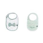 Lot de 2 bavoirs esprit nature coton blanc 12 - 18 mois