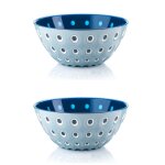 Lot de 2 bols 12 cm bleu ciel et bleu marine en plastique