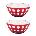 Lot de 2 bols 12 cm rouge et blanc en plastique multicolore