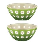 Lot de 2 bols 12 cm vert et sable en plastique multicolore