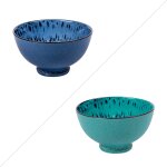 Lot de 2 bols 15 cm bleus en porcelaine