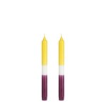 Lot de 2 bougies longue en starine jaune