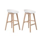 Lot de 2 chaises de bar blanc