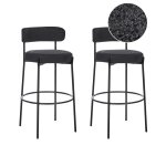 Lot de 2 chaises de bar boucl� noir