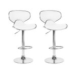 Lot de 2 chaises de bar cuir pu blanc