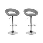 Lot de 2 chaises de bar cuir pu gris Lot de 2 chaises de bar cuir pu gris
