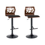 Lot de 2 chaises de bar cuir pu noir