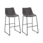 Lot de 2 chaises de bar gris Lot de 2 chaises de bar gris
