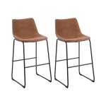 Lot de 2 chaises de bar marron doré Lot de 2 chaises de bar marron doré