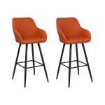 Lot de 2 chaises de bar orange Lot de 2 chaises de bar orange