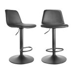 Lot de 2 chaises de bar en polyur�thane l46 cm - noir