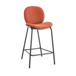 Lot de 2 chaises de bar en tissu et métal h65cm - rouille Lot de 2 chaises de bar en tissu et métal h65cm - rouille