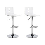 Lot de 2 chaises de bar transparent