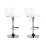 Lot de 2 chaises de bar transparent