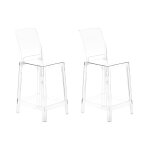Lot de 2 chaises de bar transparent