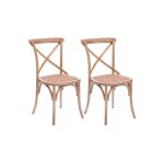 Lot de 2 chaises bistrot en bois massif