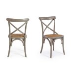 Lot de 2 chaises bistrot en rotin