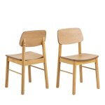 Lot de 2 chaises en bois - bois clair Lot de 2 chaises en bois - bois clair