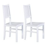 Lot de 2 chaises en bois massif blanc