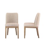Lot de 2 chaises en chne massif et tissu lin