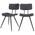 Lot de 2 chaises en cuir synthétique gris / noir Lot de 2 chaises en cuir synthétique gris / noir