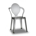 Lot de 2 chaises design en plastique gris transparent