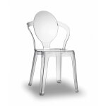 Lot de 2 chaises design en plastique transparent