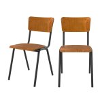 Lot de 2 chaises colier empilables en bois fonc