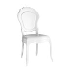 Lot de 2 chaises empilables en polycarbonate blanc brillant Lot de 2 chaises empilables en polycarbonate blanc brillant