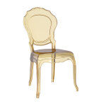 Lot de 2 chaises empilables en polycarbonate transparent champagne Lot de 2 chaises empilables en polycarbonate transparent champagne