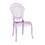 Lot de 2 chaises empilables en polycarbonate transparent lilas Lot de 2 chaises empilables en polycarbonate transparent lilas
