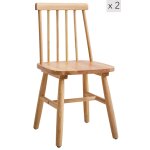 Lot de 2 chaises pour enfants en bois massif naturel
