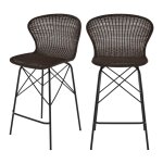 Lot de 2 chaises pour lot central 63 cm en rsine tresse marron
