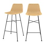 Lot de 2 chaises pour lot central 65, 5 cm en rotin naturel